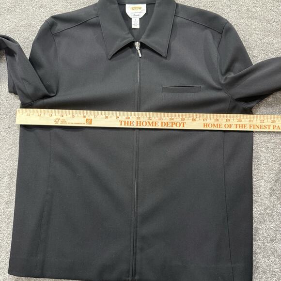 Talbots Womens Black Stretch Zip Front‎ Jacket Medium Collared Long Sleeve Top - Picture 4 of 8